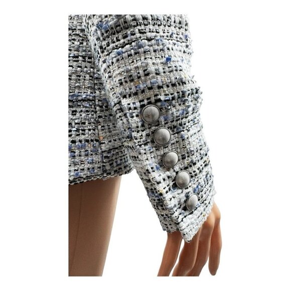 L'Agence Kenzie Tweed Plaid Silver Blazer NWOT - Picture 4 of 6